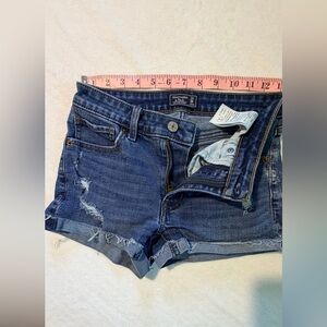 Abercrombie & Fitch Dark Blue Ripped Jean Shorts